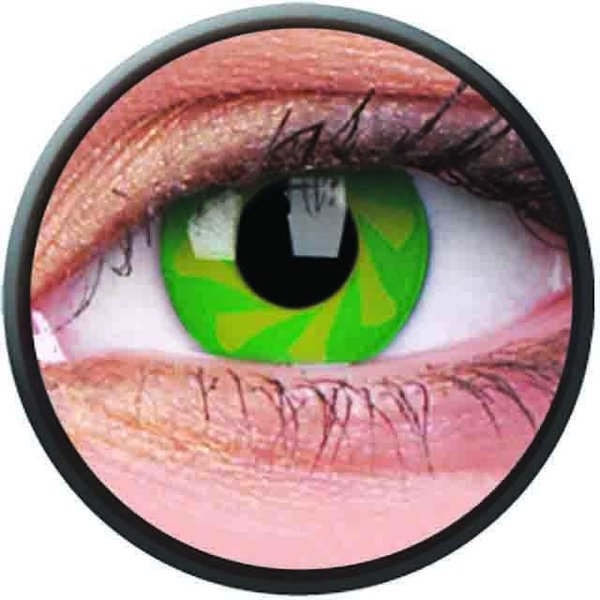 Phantasee Crazy Kontaktlinsen - Green Spin (2 St. Jahreslinsen) – ohne Stärke - exp.02/2021