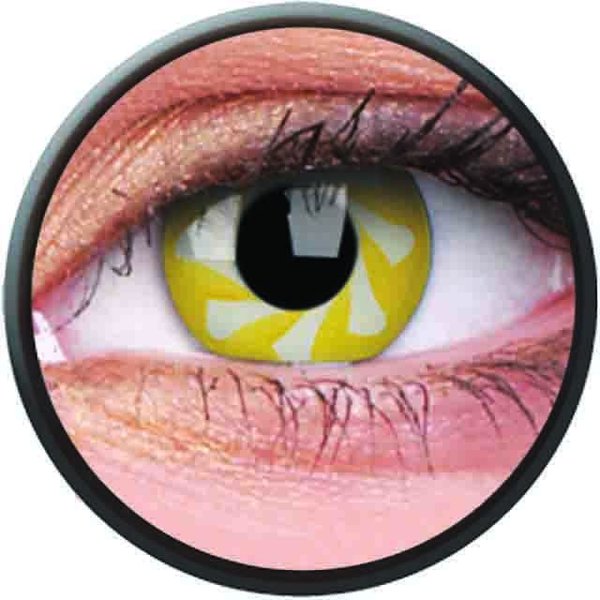 Phantasee Crazy Kontaktlinsen - Yellow Spin (2 St. Jahreslinsen) – ohne Stärke - exp.02/2021
