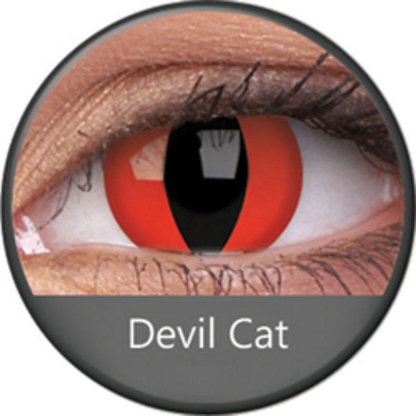 ColorVue Crazy Kontaktlinsen - Devil Cat (2 St. Jahreslinsen) – ohne Stärke