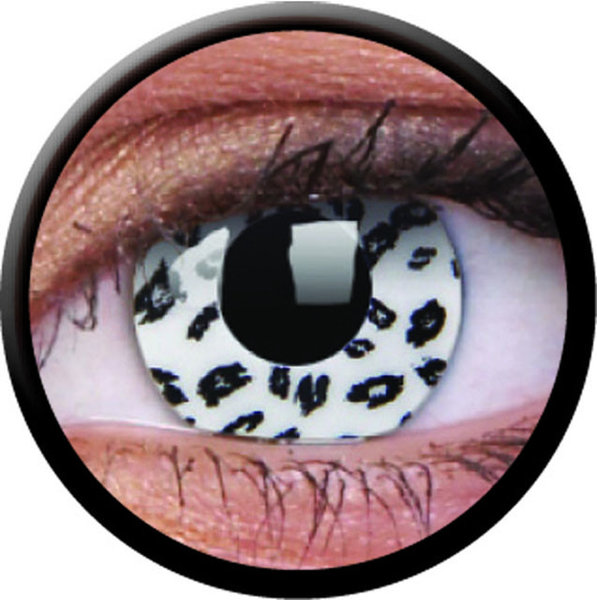 ColorVue Crazy-Kontaktlinsen - White Leopard (2 St. 3-Monatslinsen) – ohne Stärke