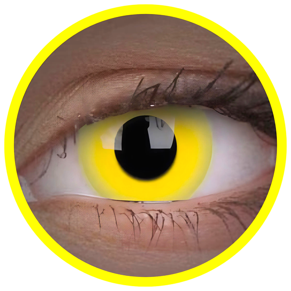 ColorVue Crazy Kontaktlinsen UV leuchtend - Glow Yellow (2 St. Jahreslinsen) – ohne Stärke