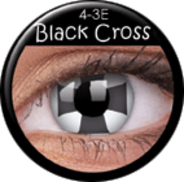 ColorVue Crazy Kontaktlinsen - Black cross (2 St. Jahreslinsen) – ohne Stärke