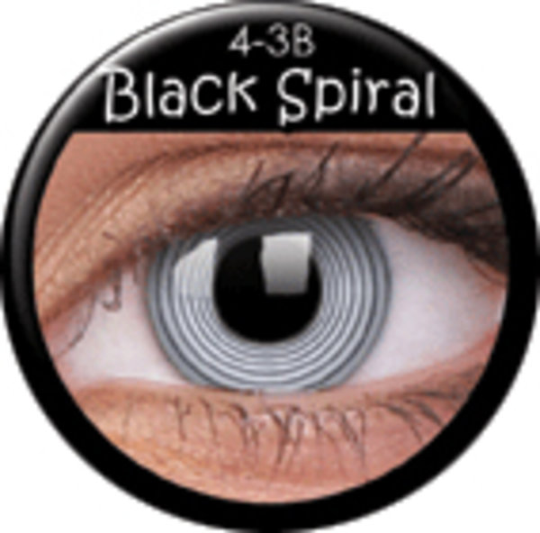 ColorVue Crazy Kontaktlinsen - Black Spiral (2 ks ročné) - nedioptrické