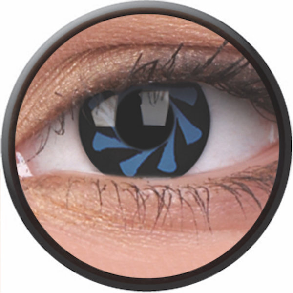 Phantasee Crazy Kontaktlinsen - Blue Spin (2 St. Jahreslinsen) – ohne Stärke