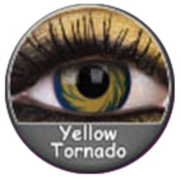 Phantasee Crazy Kontaktlinsen - Yellow Tornado (2 St. Jahreslinsen) – ohne Stärke
