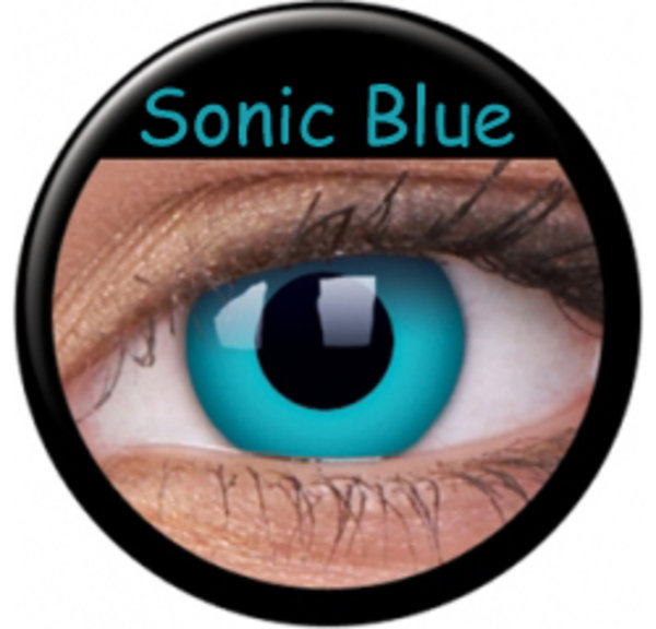 ColourVue Crazy Kontaktlinsen - Sonic Blue (2 St. Jahreslinsen) – ohne Stärke