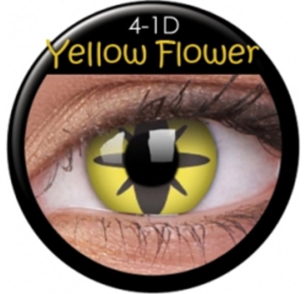 ColourVue Crazy Kontaktlinsen - Yellow Flower (2 St. Jahreslinsen) – ohne Stärke