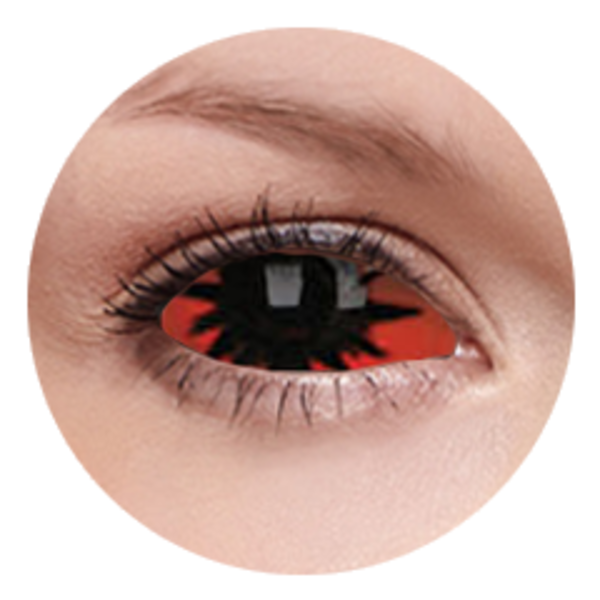 ColourVue Crazy Kontaktlinsen 22 mm - Omega Red (2 St. 6-Monatslinsen) – ohne Stärke