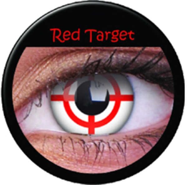 ColorVue Crazy-Kontaktlinsen - Red Target (2 St. 3-Monatslinsen) – ohne Stärke