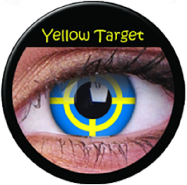 ColorVue Crazy-Kontaktlinsen - Yellow Target (2 St. 3-Monatslinsen) – ohne Stärke