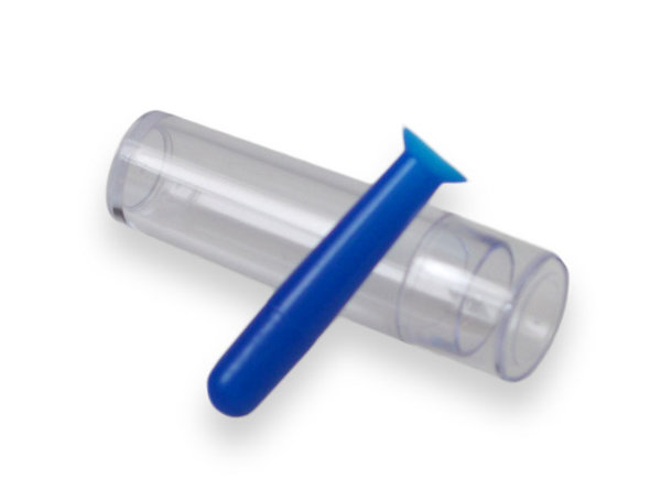 Kontaktlinsensauger mit Behälter – blau