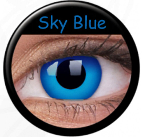 ColourVue Crazy Kontaktlinsen - Sky Blue - dark (2 St. Jahreslinsen) – ohne Stärke - exp.04/2020