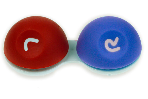 3D Behälter mit Gummioberfläche rot-blau