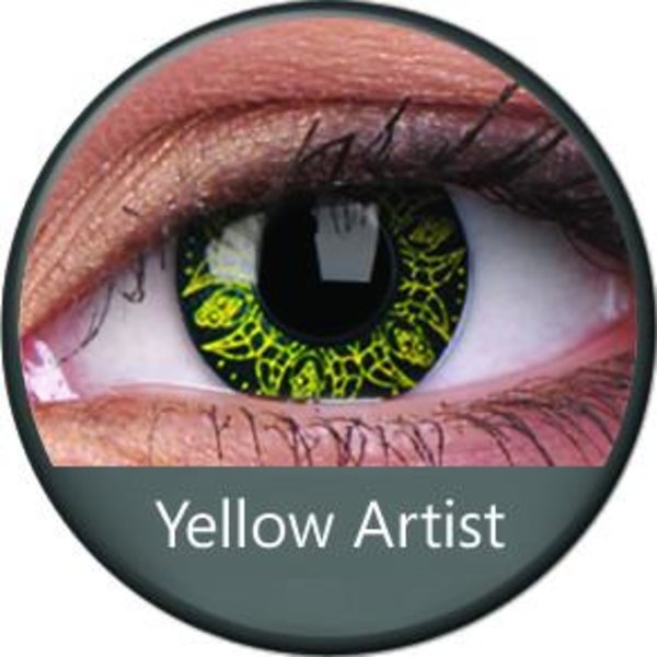 Phantasee Crazy Kontaktlinsen - Yellow Artist (2 St. Jahreslinsen) – ohne Stärke