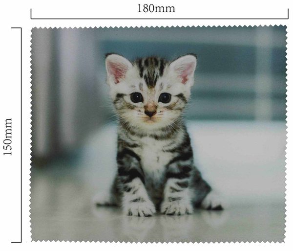 Mikrofaser Brillenputztuch – Sitzendes Kätzchen