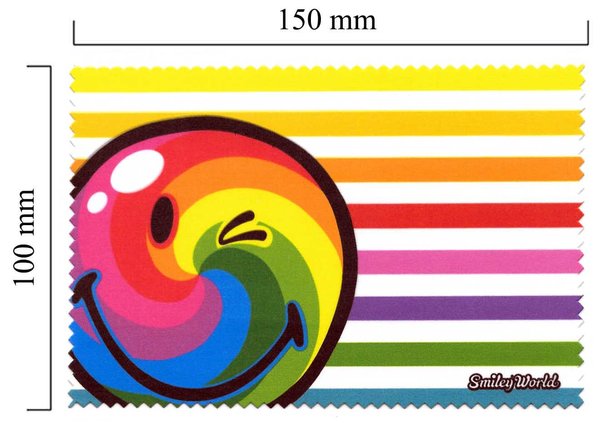 Mikrofaser Brillenputztuch Smiley  – Regenbogen