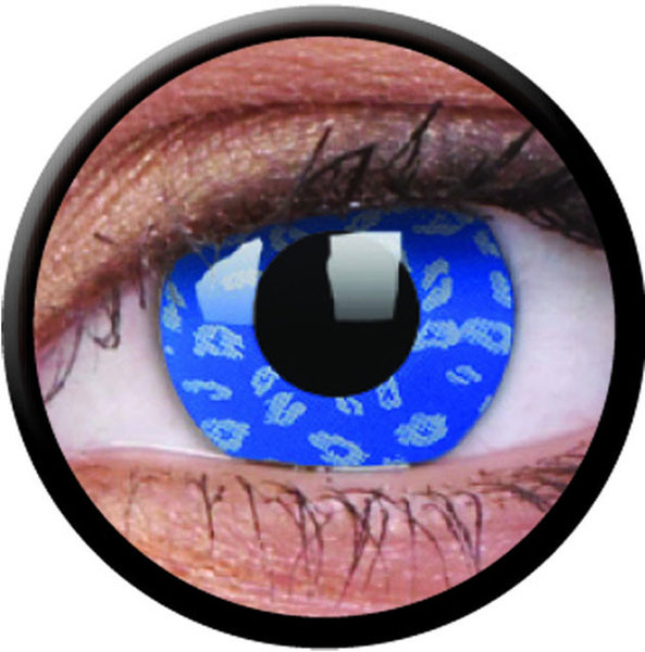 ColorVue Crazy-Kontaktlinsen - Blue Leopard (2 St. 3-Monatslinsen) – ohne Stärke