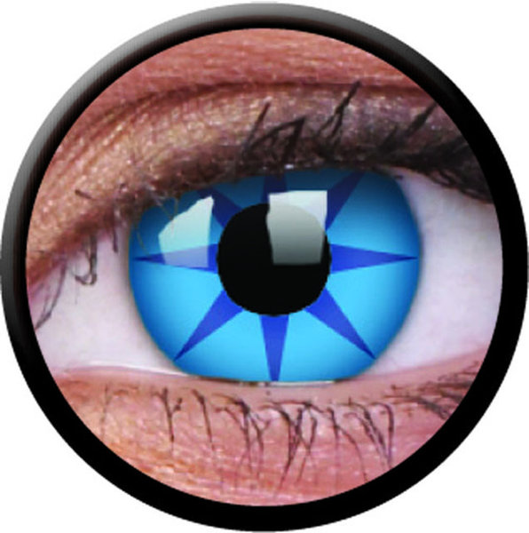 ColorVue Crazy-Kontaktlinsen - Blue star (2 St. 3-Monatslinsen) – ohne Stärke