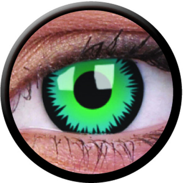 ColorVue Crazy-Kontaktlinsen - Green Werewolf (2 St. 3-Monatslinsen) – ohne Stärke