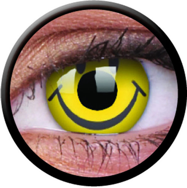 ColorVue Crazy-Kontaktlinsen - Smiley (2 St. 3-Monatslinsen) – ohne Stärke