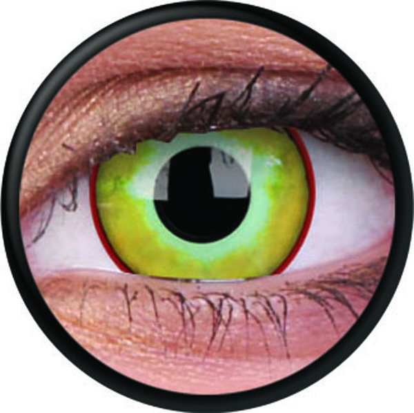 ColorVue Crazy-Kontaktlinsen - Yellow Plague (2 St. 3-Monatslinsen) – ohne Stärke
