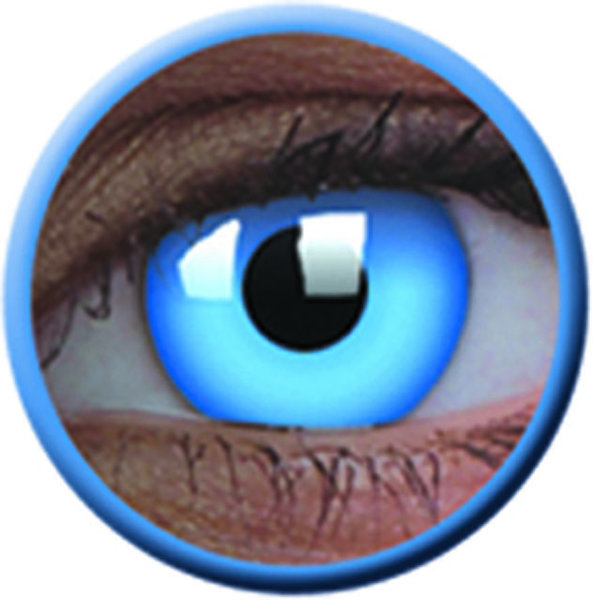 ColorVue Crazy Kontaktlinsen UV leuchtend - Glow Blue (2 St. Jahreslinsen) – ohne Stärke