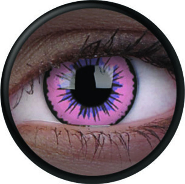 ColorVue Crazy Kontaktlinsen UV leuchtend - Glow Pink Jubilee (2 St. Jahreslinsen) – ohne Stärke